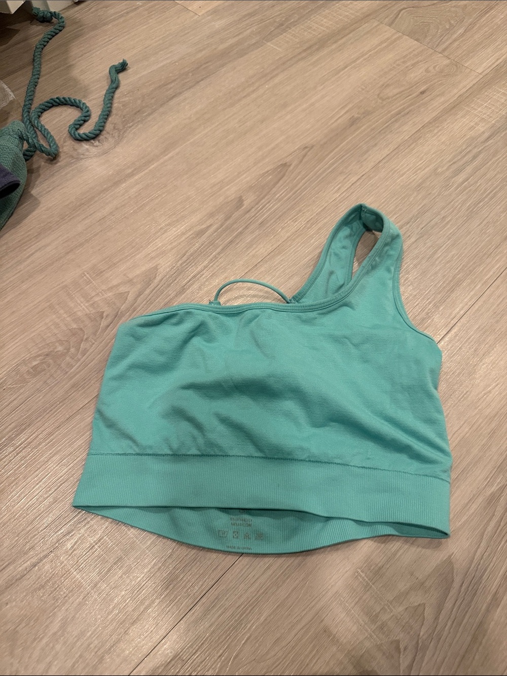 NVGTN Teal Strappy Crop Sports Bra